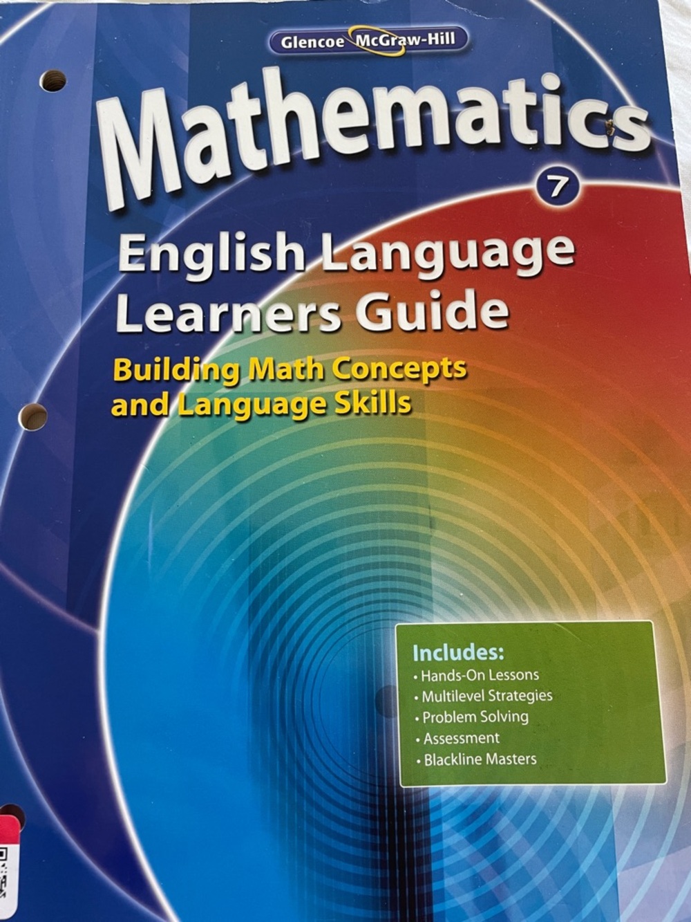 Glencoe McGraw-Hill Mathematics English Language Learners Guide - Blue/Red/Green